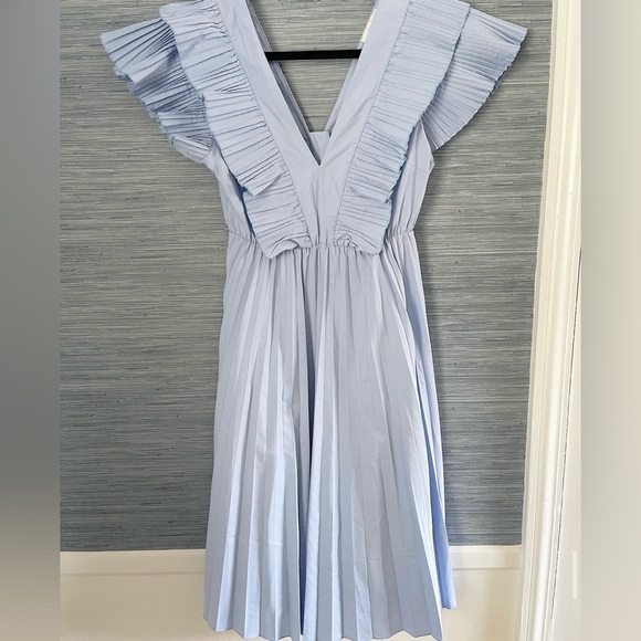 B. Yu Blue V neck mini dress - Picture 1 of 2